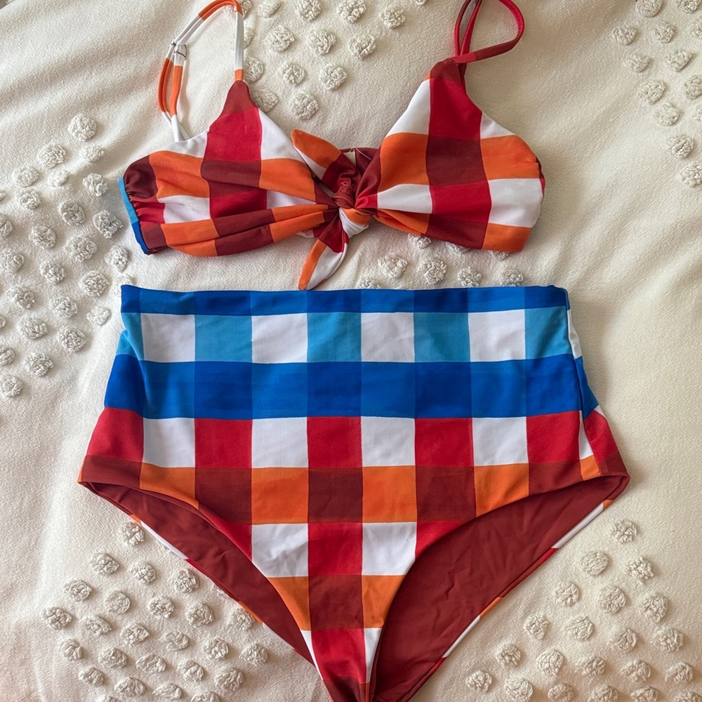 Mara Hoffman Multicolor Checkered Bikini